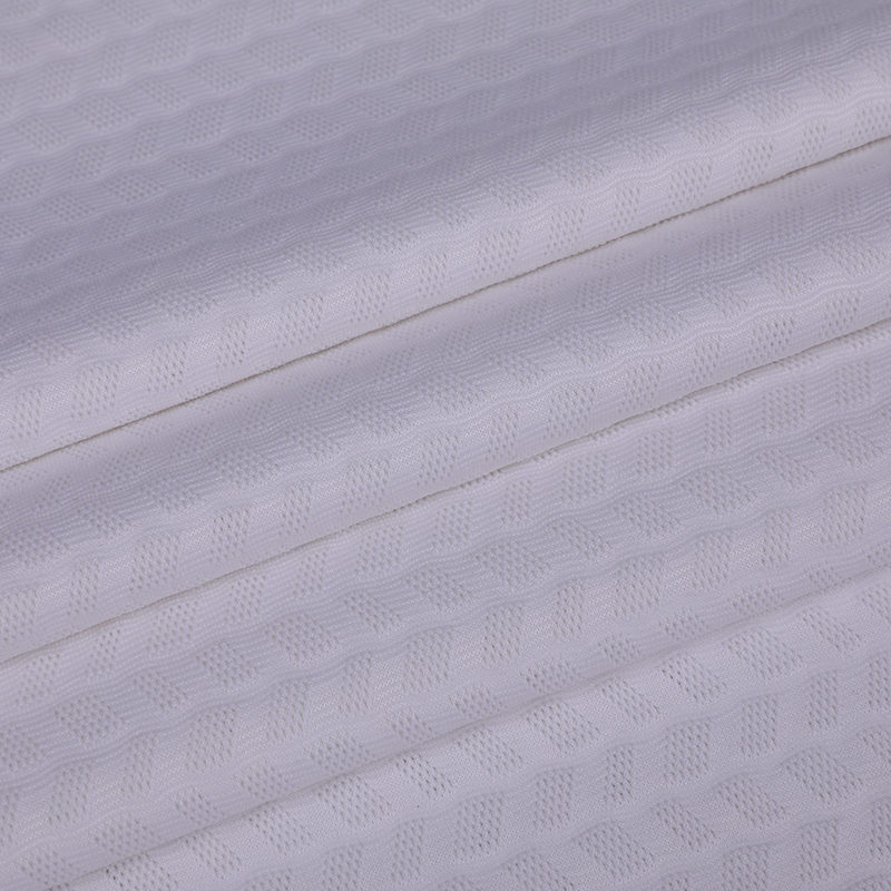 BPJ0671 White Diagonal Square Jacquard Polyester Ammoniak sportsbeklædning stof